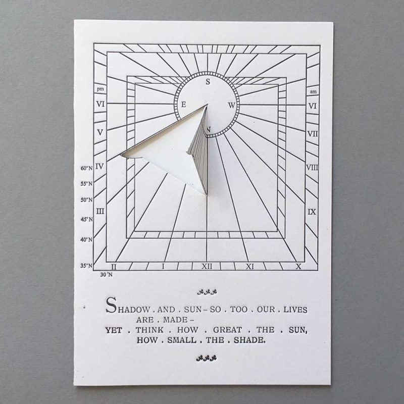 Sundial Motto - Shadow and sun - so too our lives are made - yet think how great the sun, how small the shade.