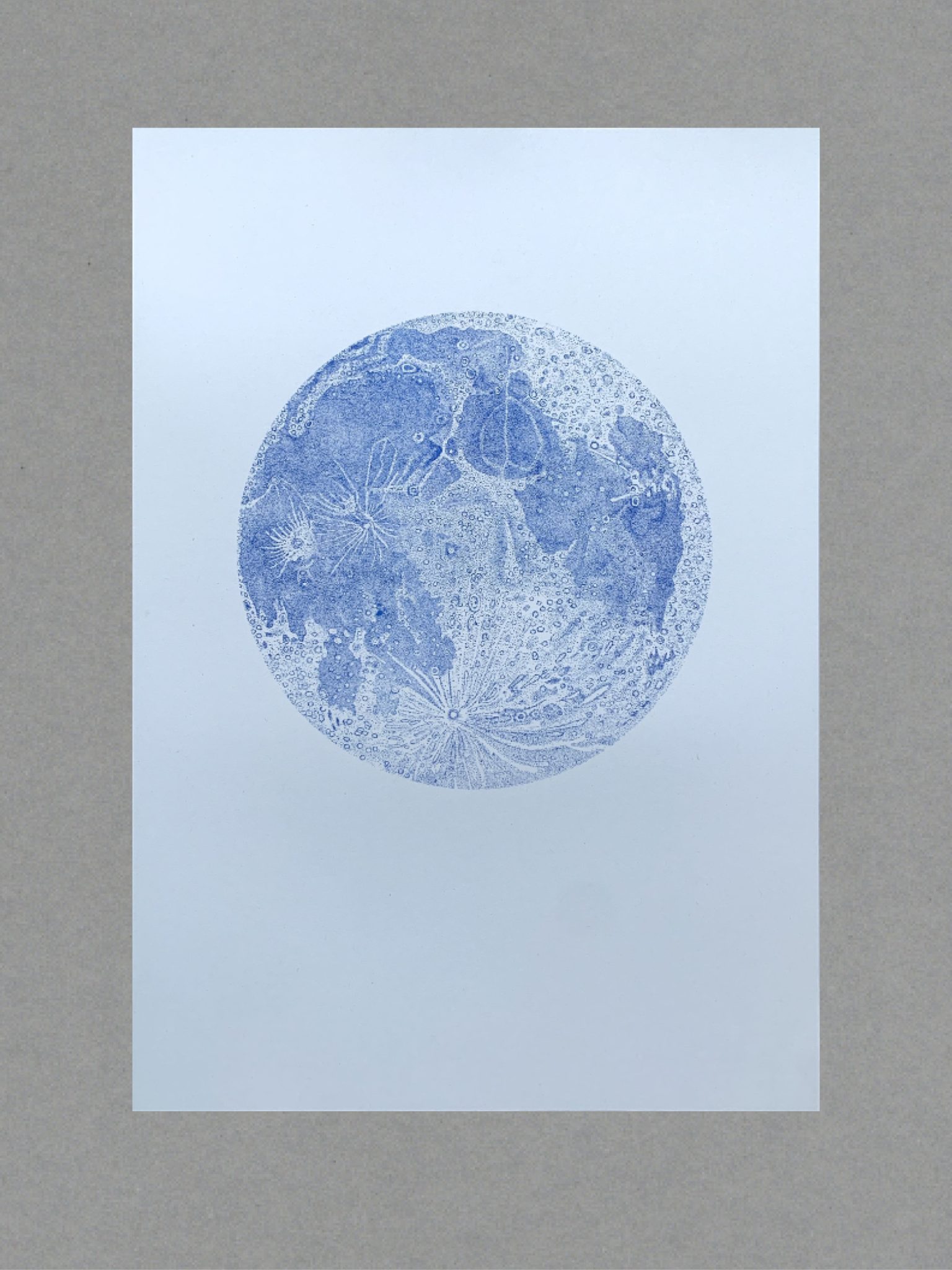 Moon Blue Moon - A3 Risograph Print