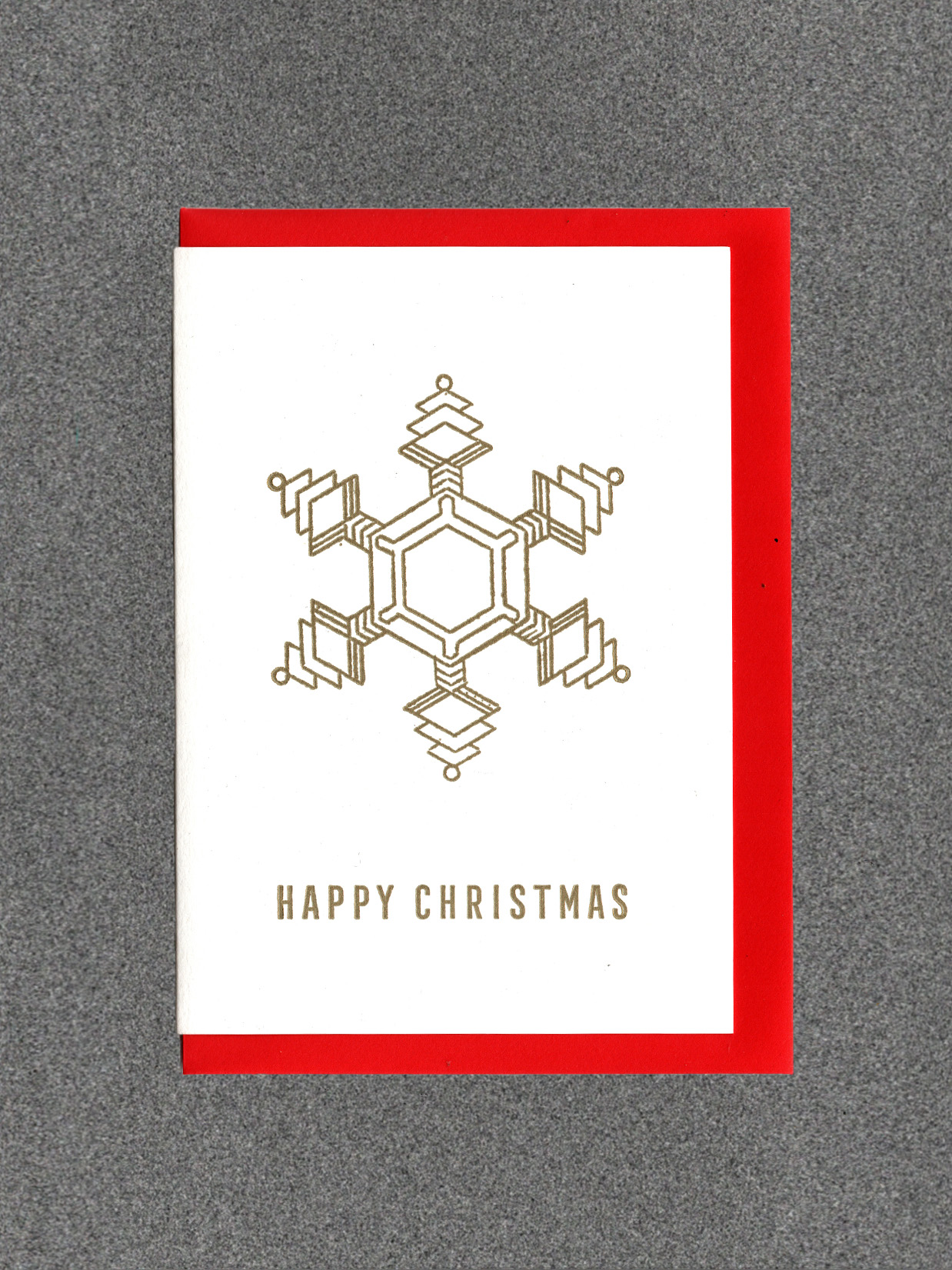 Happy Christmas Gold Flake Snowflake. Happy Christmas. Gold.