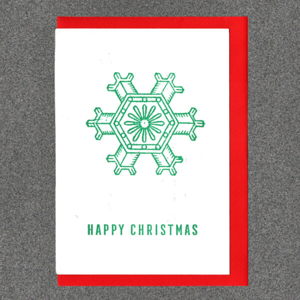 Snowflake. Happy Christmas. Green.